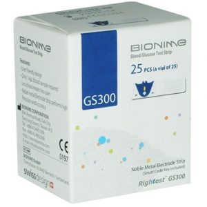 Bandelettes Réactives GS300 pour le Lecteur Bionime GM300 25 unites
