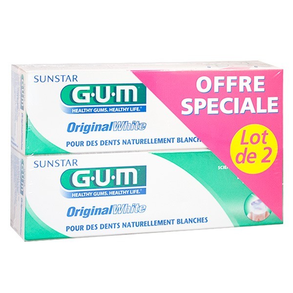 GUM DENTIFRICE ORIGINAL WHITE 2X75ML