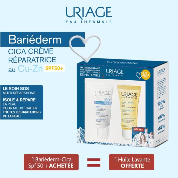 Uriage BARIÉDERM-CICA - Crème Protectrice au Cuivre-Zinc SPF50+ Huile lavante