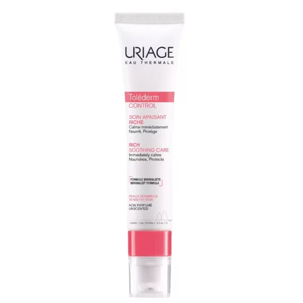 Uriage TOLEDERM CONTROL - Soin Apaisant Riche - Visage - Peaux Sensibles, 40ml