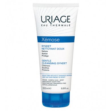 Uriage XEMOSE - Syndet Nettoyant Doux - Visage et Corps - Peaux Très Sèches à Tendance Atopique, 200ml
