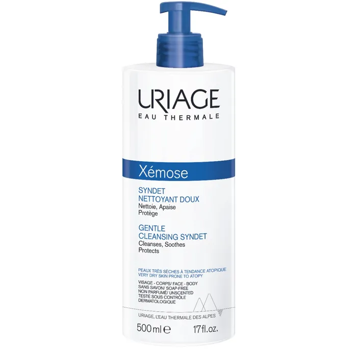 Uriage XEMOSE - Syndet Nettoyant Doux - Visage et Corps - Peaux Très Sèches à Tendance Atopique, 500ml