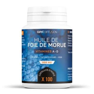 GPH, Huile de Foie de Morue 500mg 100 Capsules