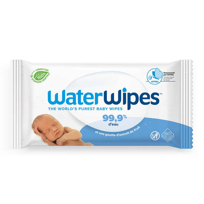 Waterwipes Lingettes Bébé à l'Eau, 60 lingettes