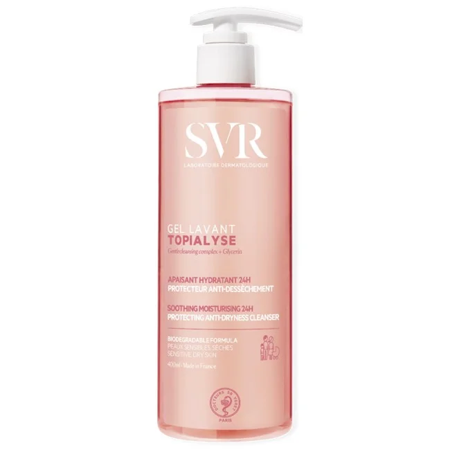 SVR TOPIALYSE - Gel Lavant Apaisant & Hydratant 24h Peaux Sensibles, 400ml