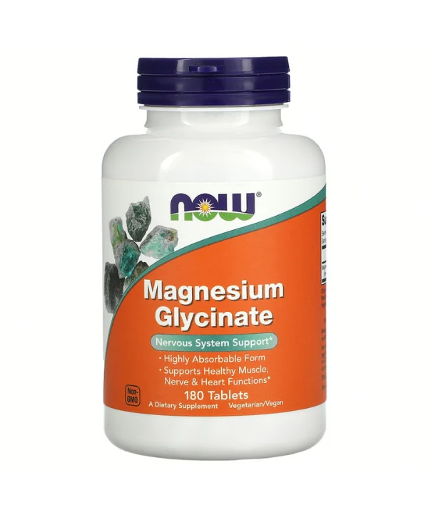 Now Foods - Magnesium Glycinate, 180 Comprimés