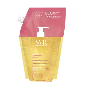 SVR TOPIALYSE - Huile Lavante Anti-Irritation Relipidante Peaux Sensibles, Éco-Recharge 1 L